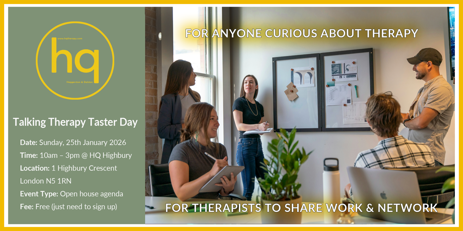 HQ Therapy's Talking Therapy Taster Day Presentations